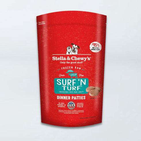 Stella & Chewy's Frozen Raw Dinner Patties Dog Food - Surf 'N Turf - 6lb Bag