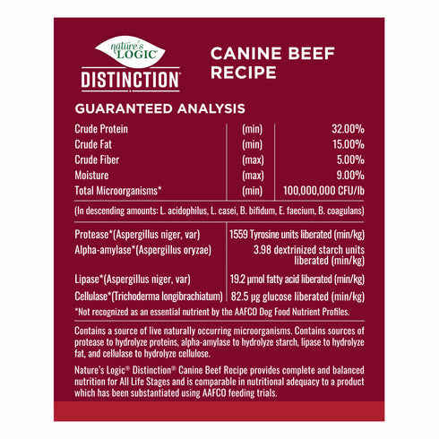 Nature's Logic Distinction Dry Dog Food - Beef - 12lb Bag