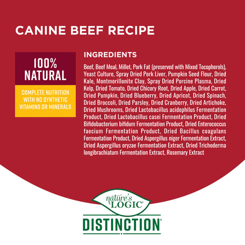 Nature's Logic Distinction Dry Dog Food - Beef - 4.4lb Bag
