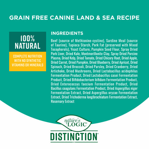 Nature's Logic Distinction Dry Dog Food - Land & Sea Recipe - 24lb Bag