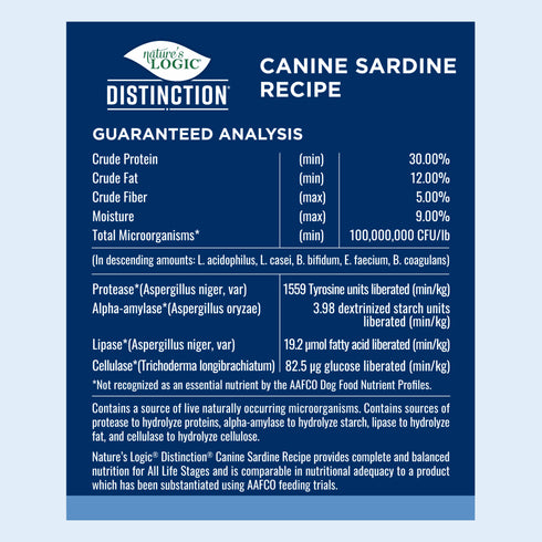 Nature's Logic Distinction Dry Dog Food - Sardine Recipe - 4.4lb Bag