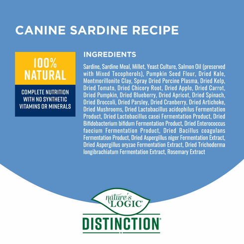 Nature's Logic Distinction Dry Dog Food - Sardine Recipe - 4.4lb Bag