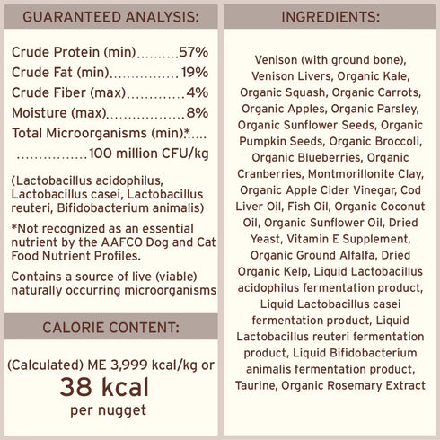 Primal Freeze Dried Raw Nuggets Dog Food - Venison - 14oz Pouch