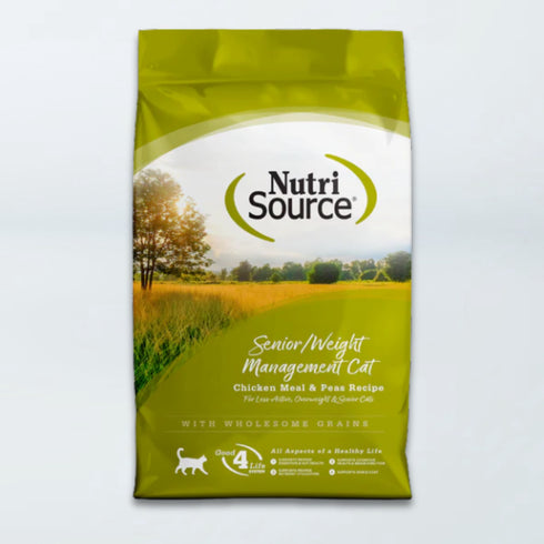 NutriSource Weight Management Senior Dry Cat Food - Chicken & Pea - 4lb Bag