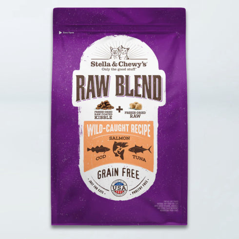 Stella & Chewy's Raw Blend Kibble Dry Cat Food - Wild Caught Cod, Salmon, & Tuna - 5lb Bag