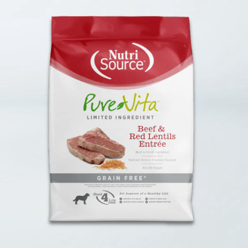 PureVita Limited Ingredient Grain Free Dry Dog Food - Beef & Red Lentils - 12lb Bag