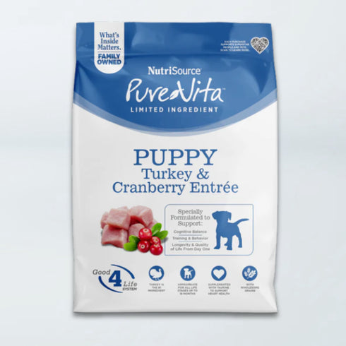 PureVita Limited Ingredient Puppy Dry Dog Food - Turkey & Cranberry - 12lb Bag