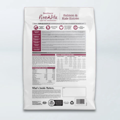 PureVita Limited ingredient Dry Dog Food - Salmon & Kale - 4lb Bag