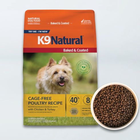 K9 Natural Baked & Coated Dry Dog Food - Cage Free Poultry - 3.5lb Bag