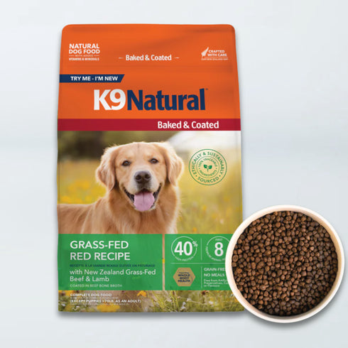 K9 Natural Baked & Coated Dry Dog Food - Grass Feed Red - 3.5lb Bag