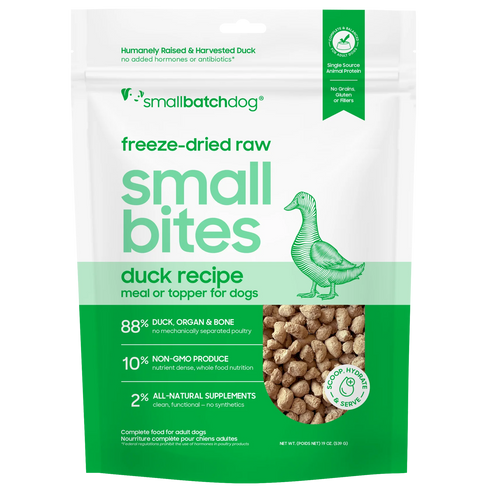 smallbatch Small Bites Freeze Dried Dog Food - Duck - 19oz Bag