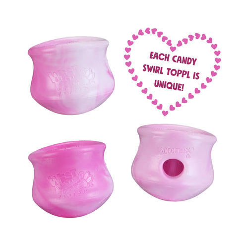 West Paw Toppl Dog Toy - Candy Swirl - Small