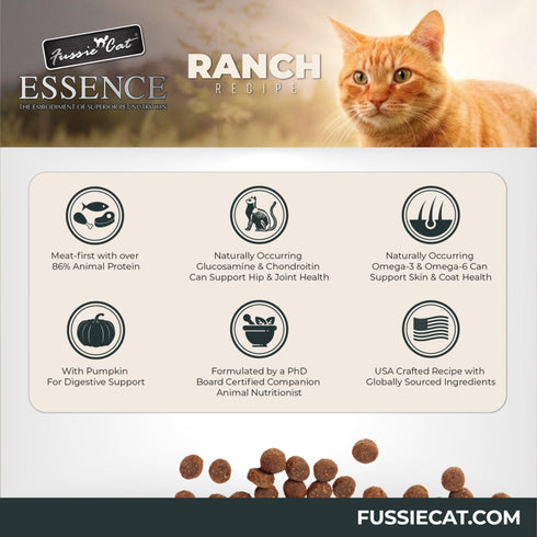 Fussie Cat Essence Dry Cat Food - Ranch - 9lb Bag