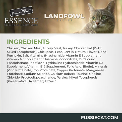 Fussie Cat Essence Dry Cat Food - Landfowl - 3lb Bag