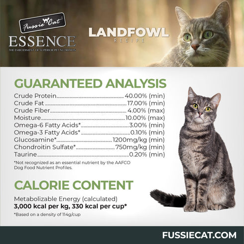 Fussie Cat Essence Dry Cat Food - Landfowl - 3lb Bag