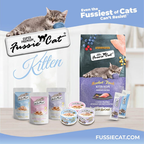 Fussie Cat Kitten Super Premium Goat Milk Mousse & Shreds Wet Cat Food - Tuna & Pumpkin - 2.47oz Can