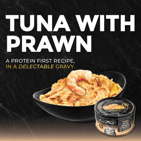 Fussie Cat Black Label Wet Cat Food - Tuna & Prawn in Gravy - 2.82oz Can