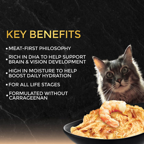 Fussie Cat Black Label Wet Cat Food - Tuna & Prawn in Gravy - 2.82oz Can
