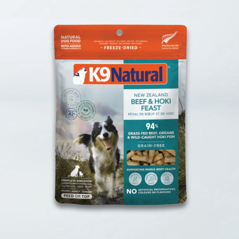 K9 Natural Freeze Dried Dog Food Topper - Hoki & Beef Feast - 5oz Pouch
