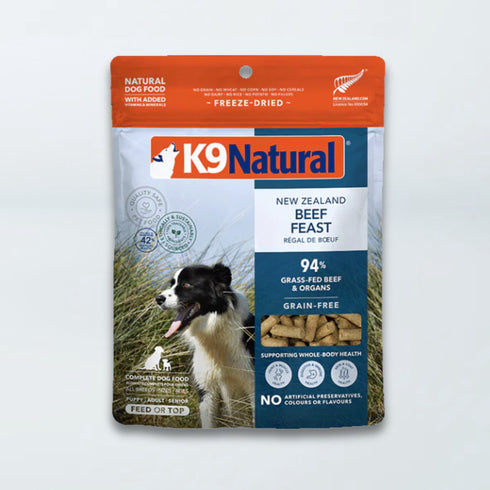 K9 Natural Freeze Dried Dog Food Topper - Beef Feast - 5oz Pouch