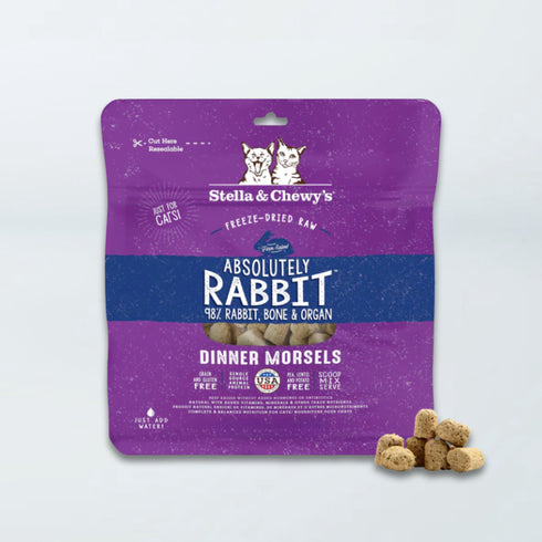 Stella & Chewy's Dinner Morsels Freeze Dried Cat Food - Absolutely Rabbit - 3.5oz Bag