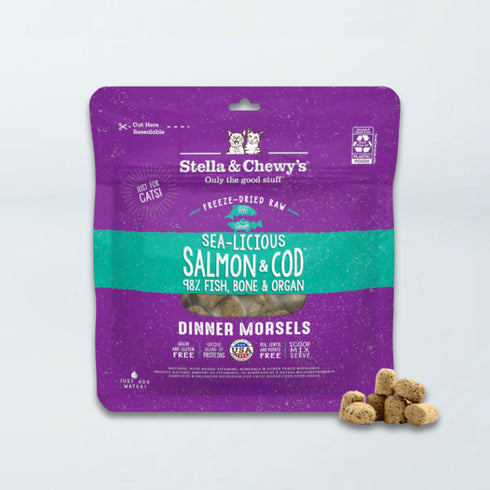 Stella & Chewy's Dinner Morsels Freeze Dried Cat Food - Sea-licious Salmon & Cod - 3.5oz Bag