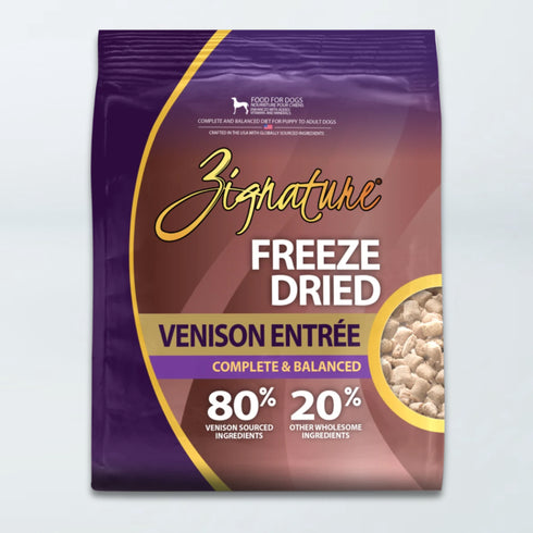 Zignature Freeze Dried Dog Food - Venison - 12.5oz Bag