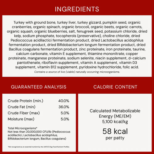 Stella & Chewy's Freeze Dried Raw Dinner Patties Raw Dog Food - Tantalizing Turkey - 14oz Bag