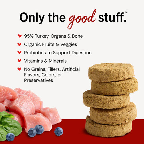 Stella & Chewy's Freeze Dried Raw Dinner Patties Raw Dog Food - Tantalizing Turkey - 14oz Bag