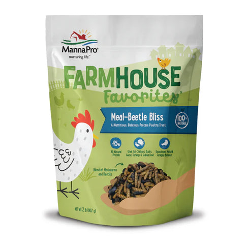 Manna Pro Farmhouse Favorites Meal-Beetle Bliss Treats For Chickens - 1.9lb Bag
