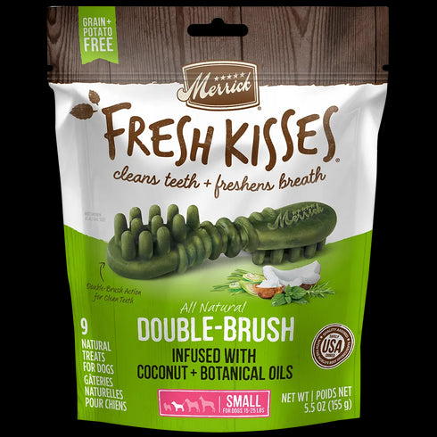 Merrick Fresh Kisses Infused With Coconut Oil + Botanical Oils - For Medium Dogs (25-50lbs) Dog Dental Chews - 10 Sticks