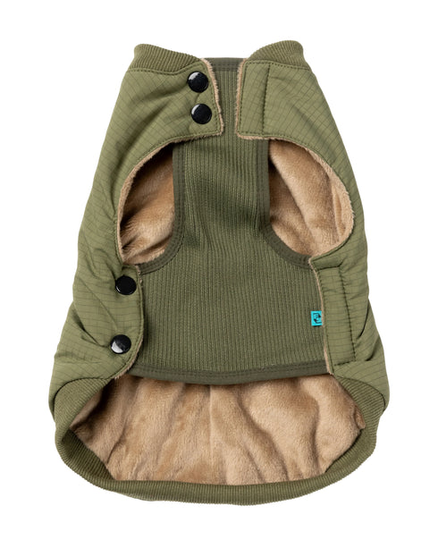 FuzzYard Bomber Dog Jacket - Size 4 - Khaki Green