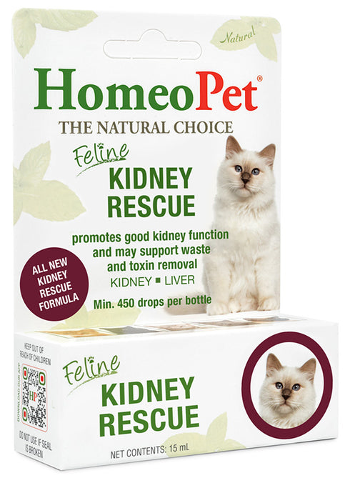HomeoPet Feline Kidney Rescue Natural Kidney Support For Cats - 15ml Bottle