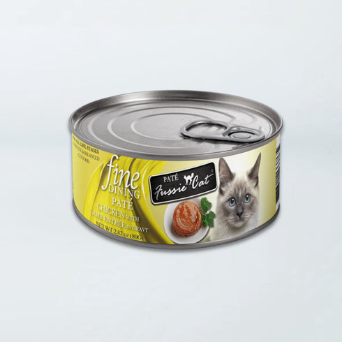 Fussie Cat Fine Dining Paté Wet Cat Food - Chicken With Lamb In Gravy - 2.82oz Can