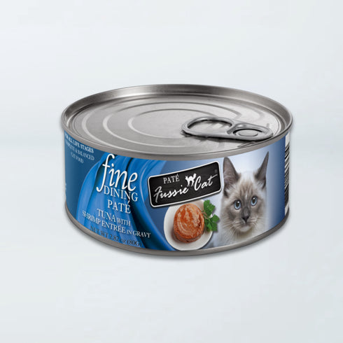 Fussie Cat Fine Dining Paté Wet Cat Food - Tuna With Shrimp In Gravy - 2.82oz Can