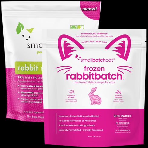 Smallbatch Sliders Frozen Raw Cat Food - Rabbit - 3lb Bag