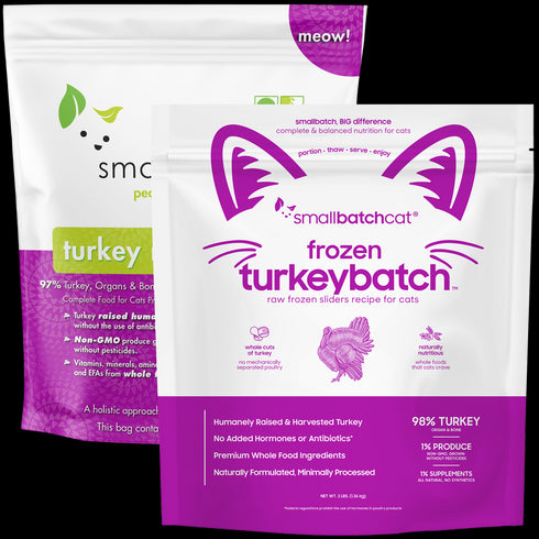 Smallbatch Sliders Frozen Raw Cat Food - Turkey - 3lb Bag