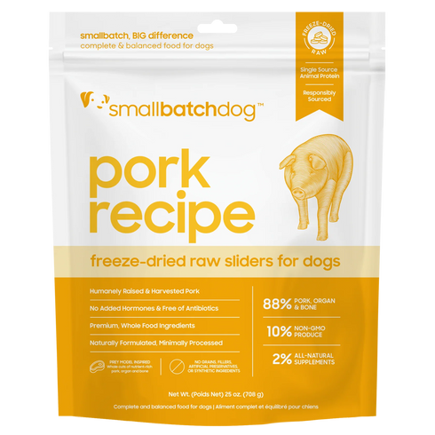 smallbatch Sliders Freeze Dried Raw Dog Food - Pork - 25oz Bag