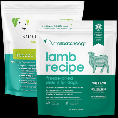 smallbatch Freeze Dried Dog Food Sliders - Lamb - 14oz Bag