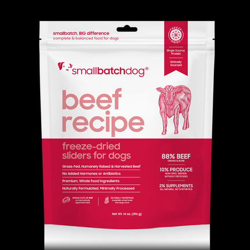 smallbatch Freeze Dried Dog Food Sliders - Beef - 14oz Bag