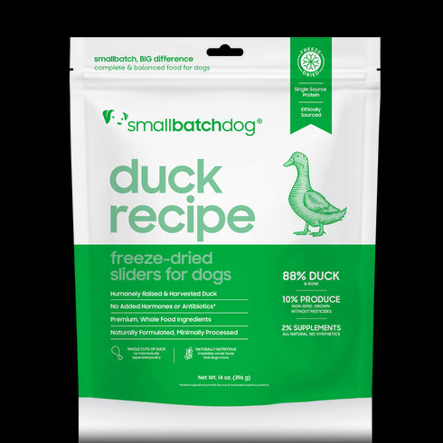 smallbatch Freeze Dried Dog Food Sliders - Duck - 14oz Bag