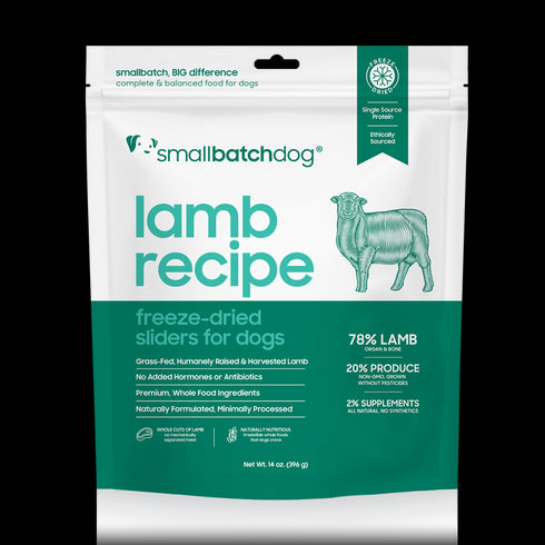 smallbatch Freeze Dried Dog Food Sliders - Lamb - 14oz Bag