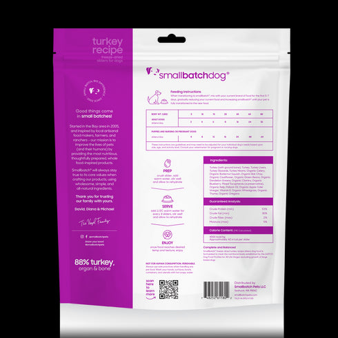 smallbatch Freeze Dried Dog Food Sliders - Turkey - 25oz Bag