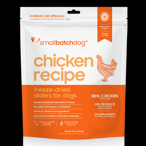 smallbatch Freeze Dried Dog Food Sliders - Chicken - 25oz Bag