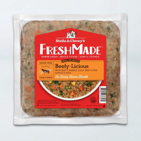 Stella & Chewy's Freshmade Gently Cooked Frozen Dog Food - Beefy-Licious Beef - 16oz Block