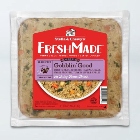 Stella & Chewy's Freshmade Gently Cooked Frozen Dog Food - Gobblin' Good Turkey - 16oz Block