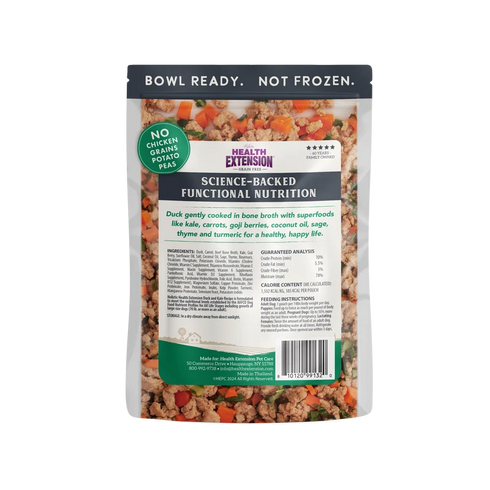 Health Extension Grain Free Gently Cooked Cat & Dog Food - Duck & Kale - 9oz Pouch
