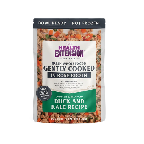 Health Extension Grain Free Gently Cooked Cat & Dog Food - Duck & Kale - 9oz Pouch