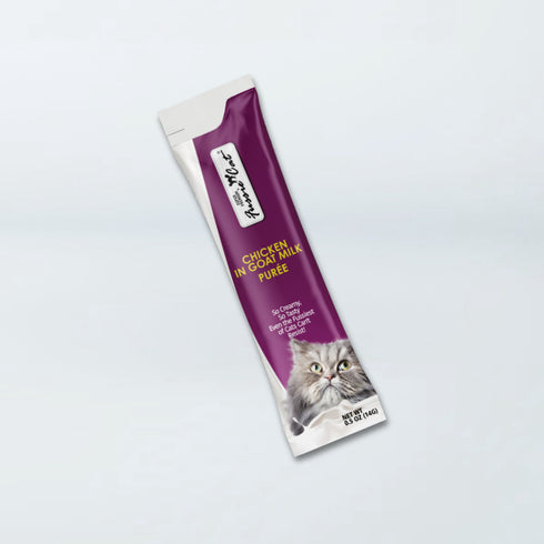 Fussie Cat Puree Lickable Cat Treats - Chicken in Goat Milk - 4Pk