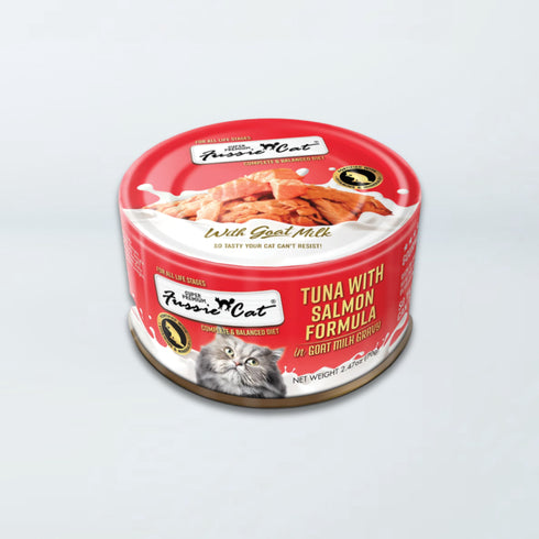 Fussie Super Premium With Goat Milk Gravy Wet Cat Food - Tuna & Salmon - 2.47oz Can